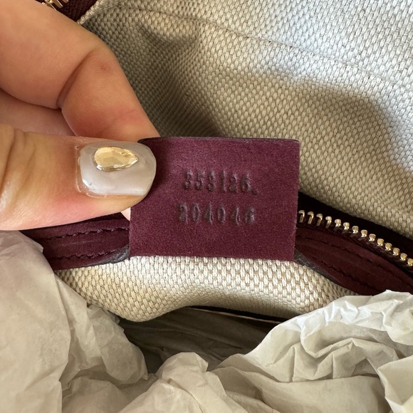 Gucci Soho Chain Zipped Bag Nubuck Burgundy - Picture 16 of 16